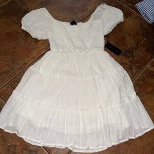 Faded Rose Elegant White Dress